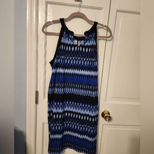Apt. 9 Amazing Super cute flattering unique slleveless blue shift dress. XL
